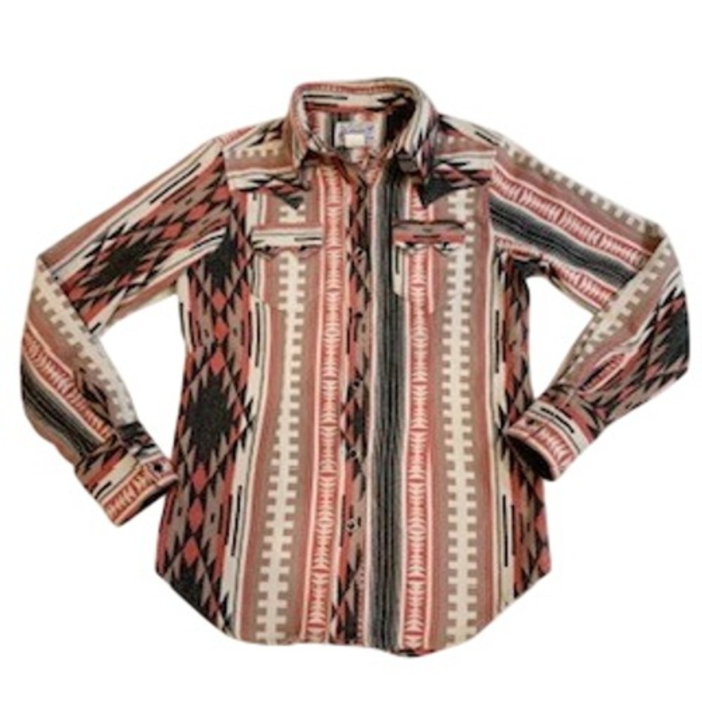 Rockmount Ranch Wear Tru-West Western Shirt Southwestern Snap Cotton Small USA